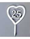 CORAZON EN N° 25 x36 PLATA